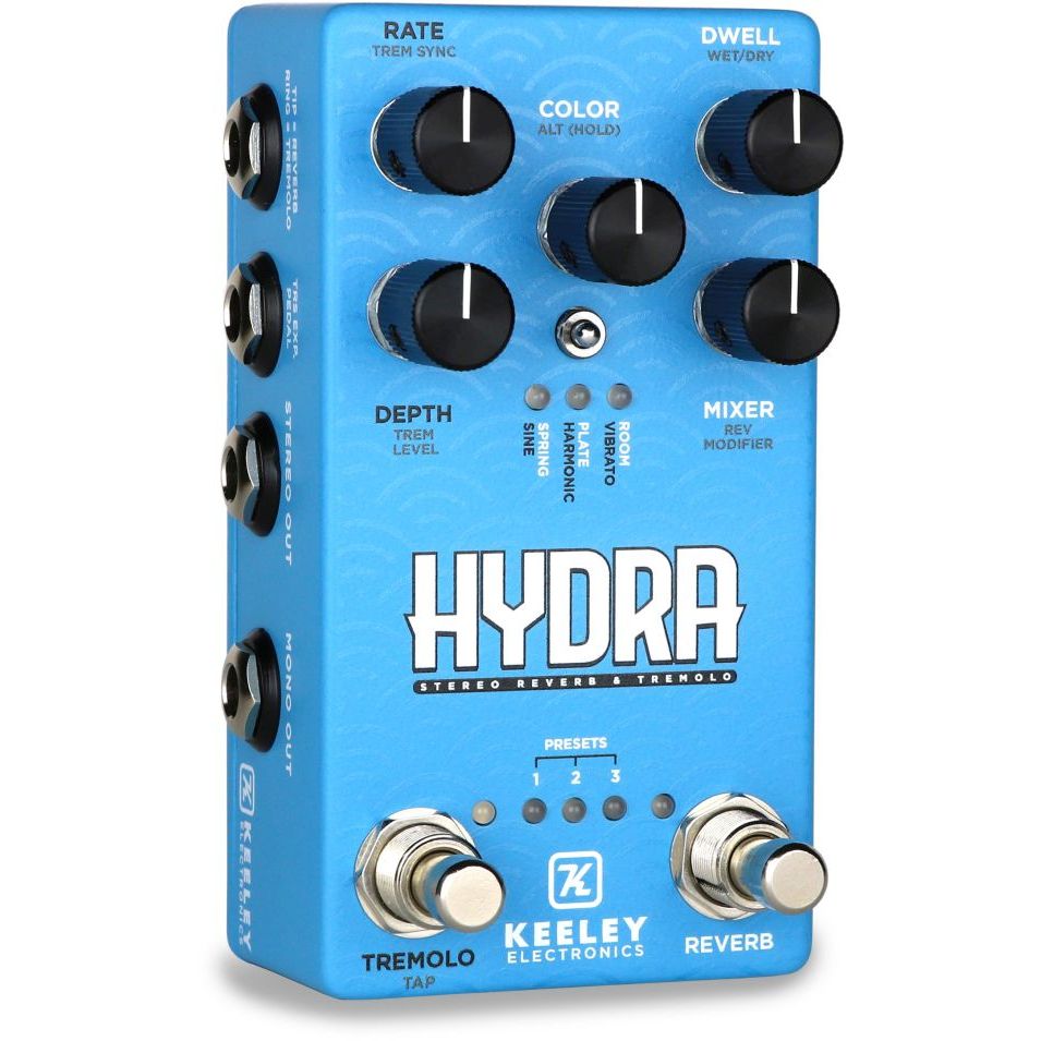 Keeley Electronics Hydra Stereo Reverb Tremolo Effect Pedal Hero Right