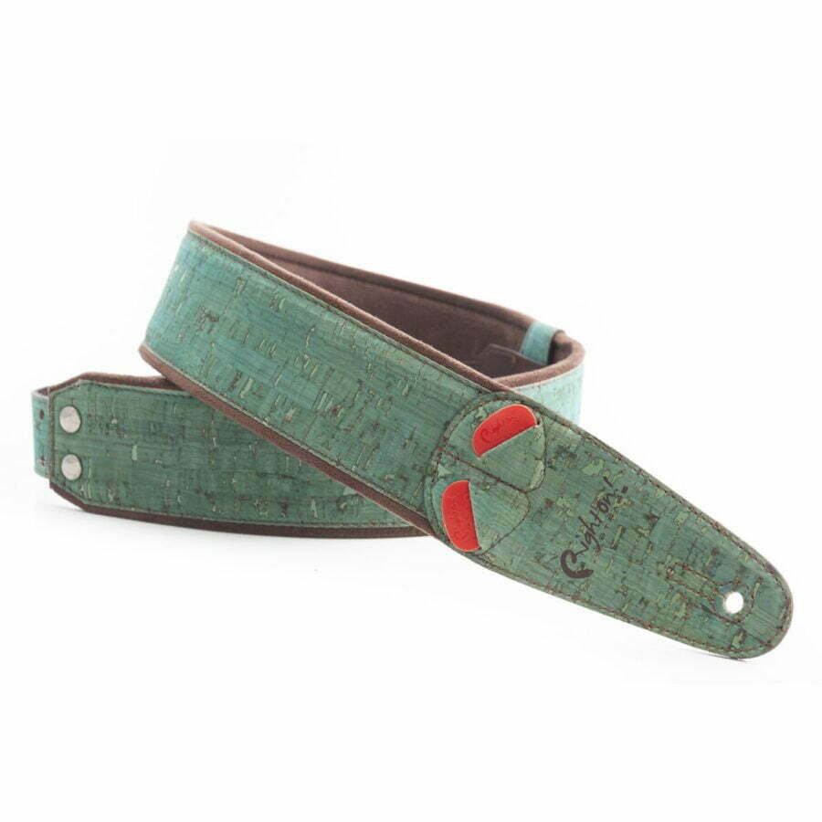 Guitar Strap Cork Teal (2)