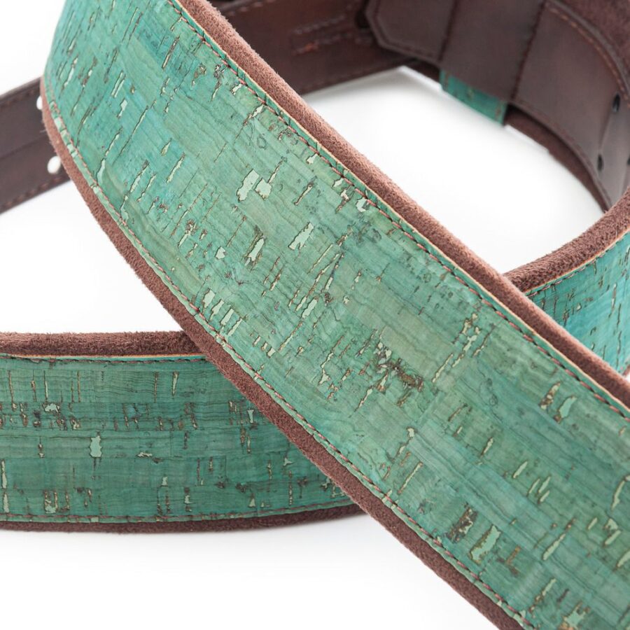 Guitar Strap Cork Teal (4)