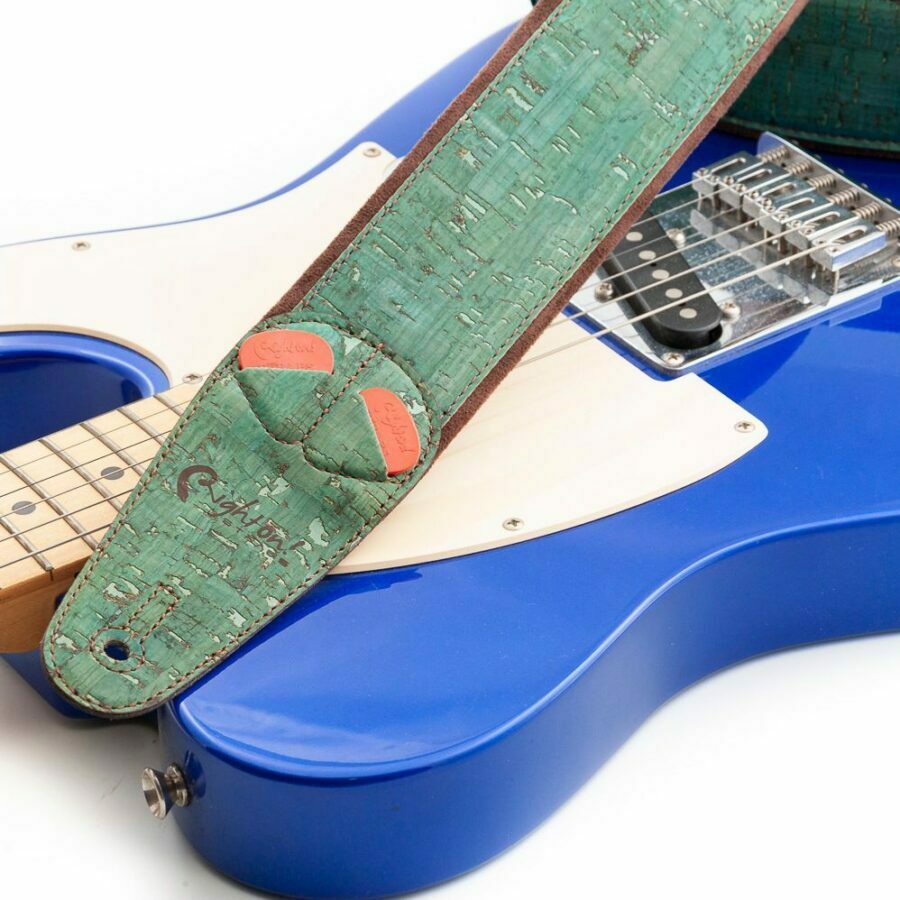 Guitar Strap Cork Teal (7)