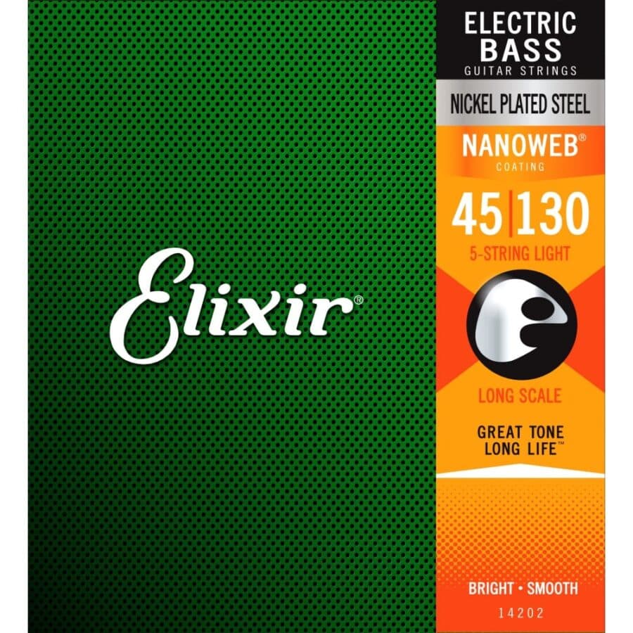 Elixir Nanoweb 45 130 Nickel Bass Guitar Strings 5 String Long Scale P1 14202