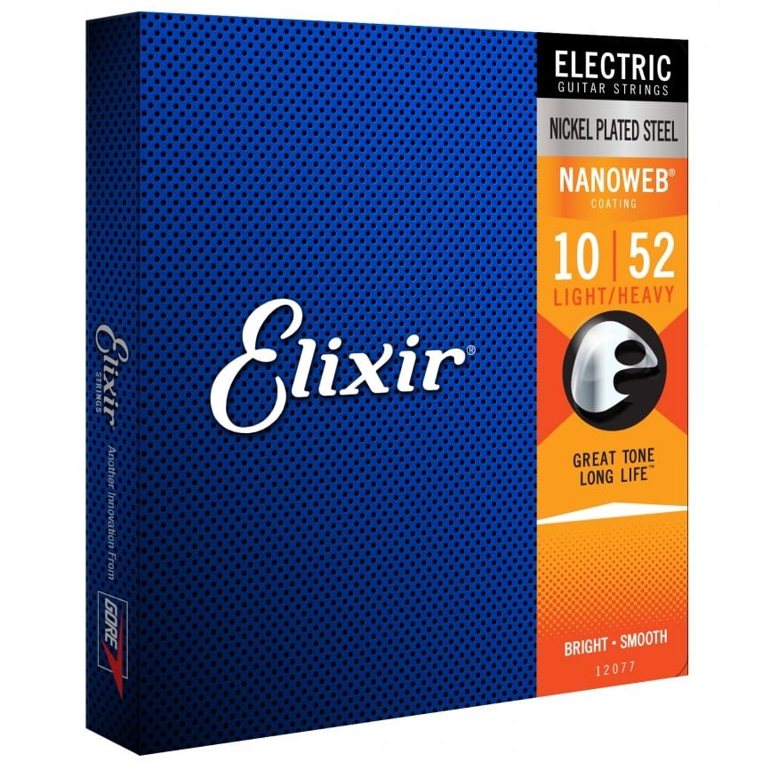 Elixir Nanoweb Nickel Wound 10 52 Electric Guitar Strings P1 12077