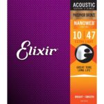 Elixir Nanoweb Phosphor Bronze 10 47 Acoustic Guitar Strings 16002