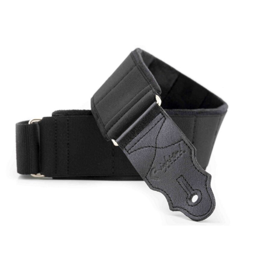 Vegan Guitar Strap Elastic Black 6 1691155254